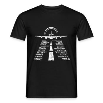 Pilot Globus - Männer T-Shirt - Schwarz - Vorne - AI Model Male 178 light (178cm)