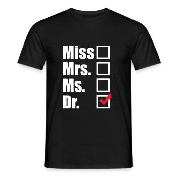 Titre de docteur en médecine - T-shirt homme - noir - Devant - AI Model Male 178 light (178cm)