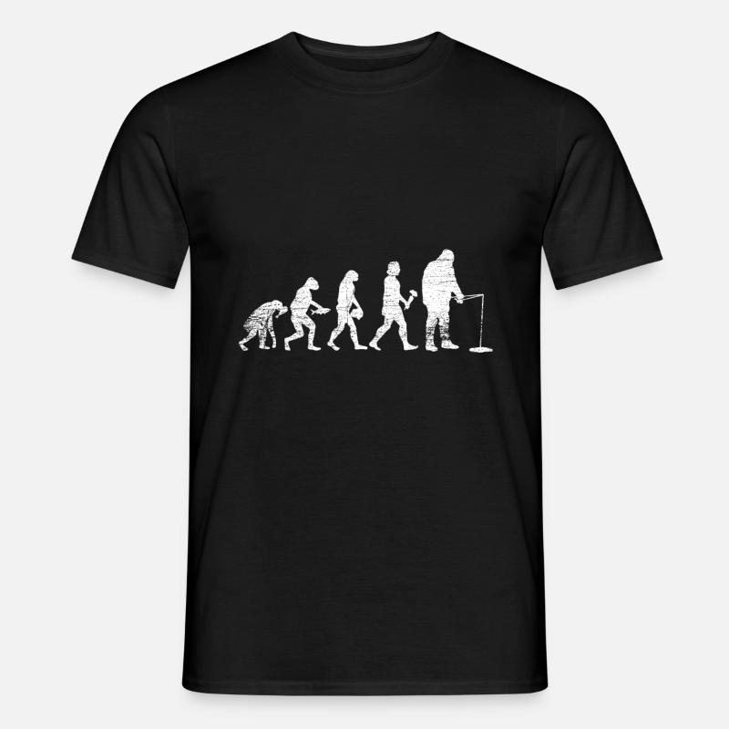 Evolution de la pêche sur glace - T-shirt homme - noir