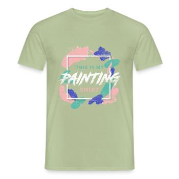 peintre - T-shirt homme - vert sauge - Devant - AI Model Male 178 light (178cm)