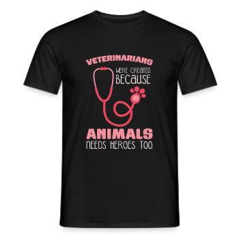 Médecins vétérinaires - T-shirt homme - noir - Devant - AI Model Male 178 light (178cm)