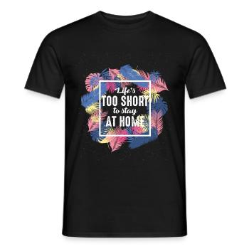 Travel at home - Men's T-Shirt - black - Front - AI Model Male 178 light (178cm)