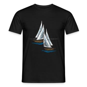 Sailing boat - Men's T-Shirt - black - Front - AI Model Male 178 light (178cm)