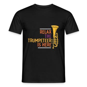 Relaxation trompette - T-shirt homme - noir - Devant - AI Model Male 178 light (178cm)