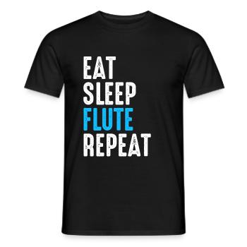 flute - Men's T-Shirt - black - Front - AI Model Male 178 light (178cm)