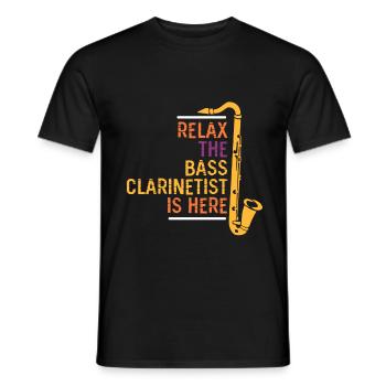 Bass clarinet player - Men's T-Shirt - black - Front - AI Model Male 178 light (178cm)