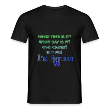 Pension retiree - Men's T-Shirt - black - Front - AI Model Male 178 light (178cm)
