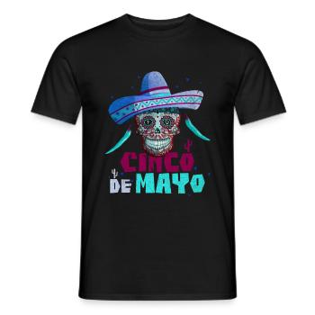 Cinco de Mayo Mexican Holiday Sugar Skull - Men's T-Shirt - black - Front - AI Model Male 178 light (178cm)