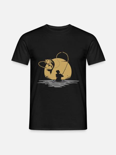 Angeln Fischer - Männer T-Shirt - Schwarz