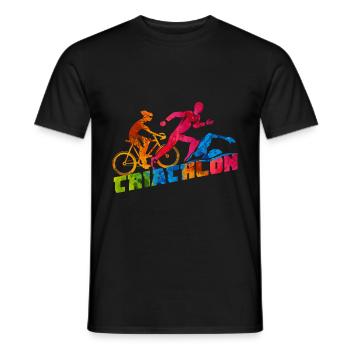 Triathlon Love - Men's T-Shirt - black - Front - AI Model Male 178 light (178cm)