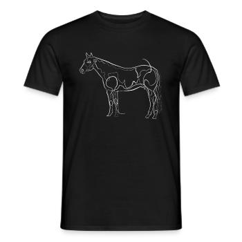 Pferd reiten - one line drawing - Männer T-Shirt - Schwarz - Vorne - AI Model Male 178 light (178cm)