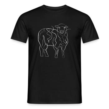 Sheep animal motif - one line drawing - Men's T-Shirt - black - Front - AI Model Male 178 light (178cm)