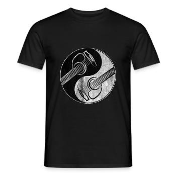 Gitarre Frieden - Männer T-Shirt - Schwarz - Vorne - AI Model Male 178 light (178cm)