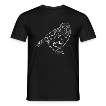 Kakapo animal motif - one line drawing - Men's T-Shirt - black - Front - AI Model Male 178 light (178cm)