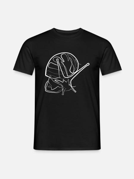 Escargot motif animal - one line drawing - T-shirt homme - noir
