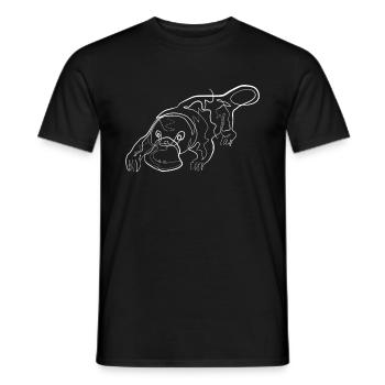 Tête d’animaux - one line drawing - T-shirt homme - noir - Devant - AI Model Male 178 light (178cm)