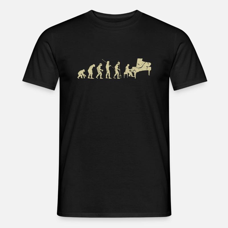 Klavier Evolution - Männer T-Shirt - Schwarz