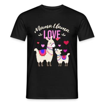 Mama Llama - Mother's Day & Pregnancy Gift - Men's T-Shirt - black - Front - AI Model Male 178 light (178cm)