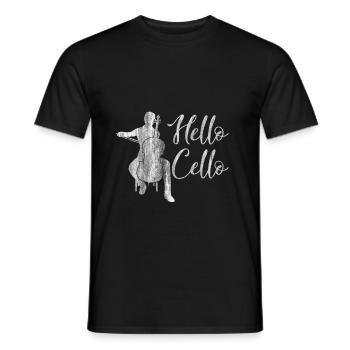 Cello Freude - Männer T-Shirt - Schwarz - Vorne - AI Model Male 178 light (178cm)