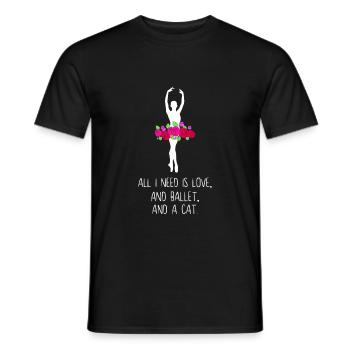 Ballett Katze - Männer T-Shirt - Schwarz - Vorne - AI Model Male 178 light (178cm)