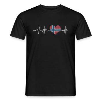 Norway heart pulse - Men's T-Shirt - black - Front - AI Model Male 178 light (178cm)
