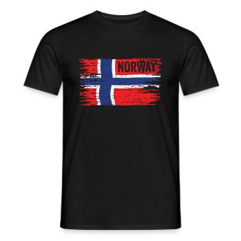 Drapeau norvégien - T-shirt homme - noir - Devant - AI Model Male 178 light (178cm)
