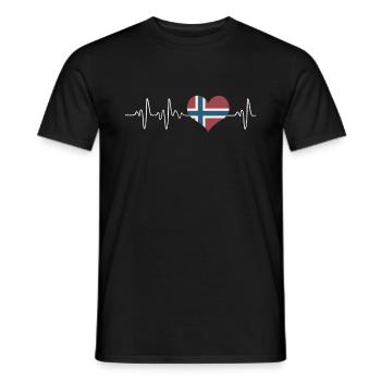 Battement de coeur de la Norvège - T-shirt homme - noir - Devant - AI Model Male 178 light (178cm)
