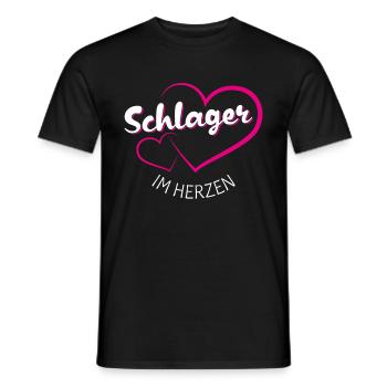 Schlager in the heart - Men's T-Shirt - black - Front - AI Model Male 178 light (178cm)