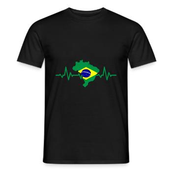 Brazil heart pulse - Men's T-Shirt - black - Front - AI Model Male 178 light (178cm)