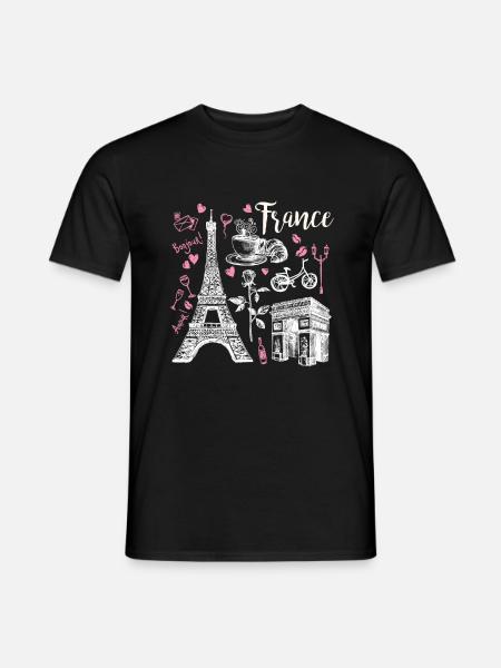 France symbols Eiffel tower - Men's T-Shirt - black