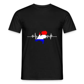 Niederlande Herzschlag - Männer T-Shirt - Schwarz - Vorne - AI Model Male 178 light (178cm)
