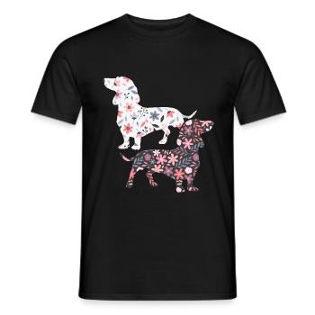 Dackel Hund - Männer T-Shirt - Schwarz - Vorne - AI Model Male 178 light (178cm)