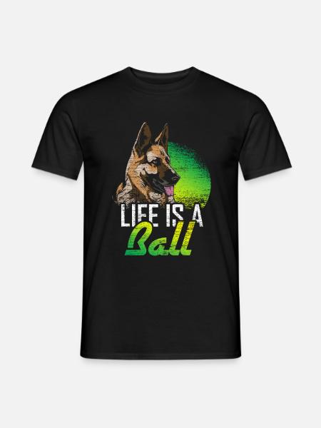 German Shepherd Dog Playing - Men's T-Shirt - black