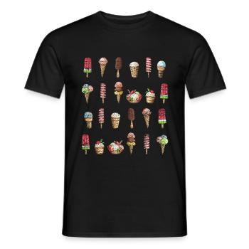 Ice cream sundae - Men's T-Shirt - black - Front - AI Model Male 178 light (178cm)