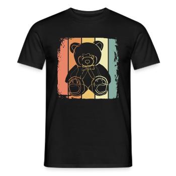 Cuddly toy Teddy Bear - Men's T-Shirt - black - Front - AI Model Male 178 light (178cm)