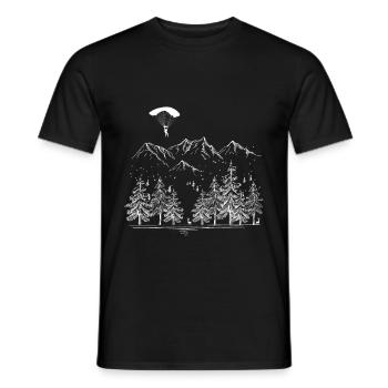 Montagnes de parapente - T-shirt homme - noir - Devant - AI Model Male 178 light (178cm)