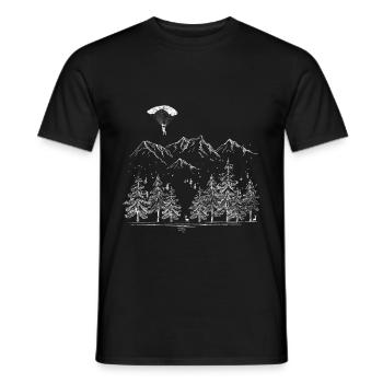 Montagnes de parapente - T-shirt homme - noir - Devant - AI Model Male 178 light (178cm)