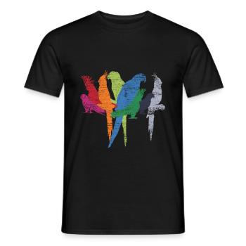 Parrot birds - Men's T-Shirt - black - Front - AI Model Male 178 light (178cm)