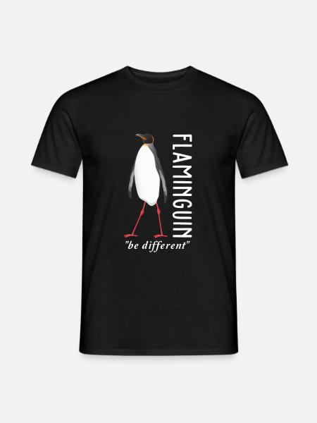 Penguin flamingo - Men's T-Shirt - black