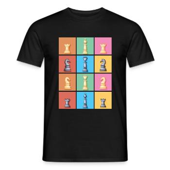 Schach Schachfigur - Männer T-Shirt - Schwarz - Vorne - AI Model Male 178 light (178cm)
