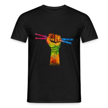 batterie - T-shirt homme - noir - Devant - AI Model Male 178 light (178cm)
