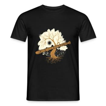 flute - Men's T-Shirt - black - Front - AI Model Male 178 light (178cm)