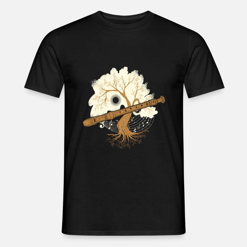Flöte - Männer T-Shirt - Schwarz