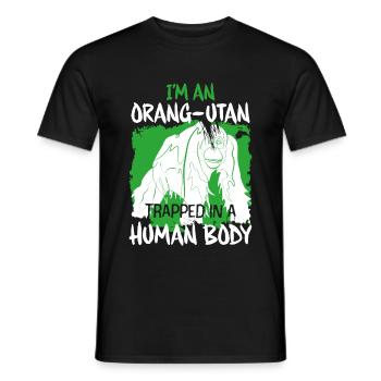 Monkey Orangutan - Men's T-Shirt - black - Front - AI Model Male 178 light (178cm)