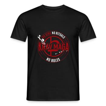Krav Maga competition - Men's T-Shirt - black - Front - AI Model Male 178 light (178cm)