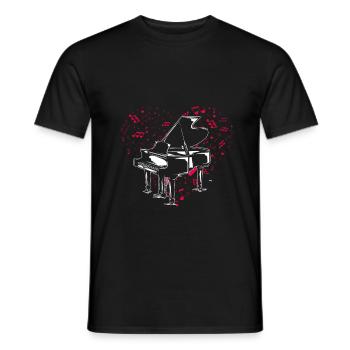 Klavier - Männer T-Shirt - Schwarz - Vorne - AI Model Male 178 light (178cm)
