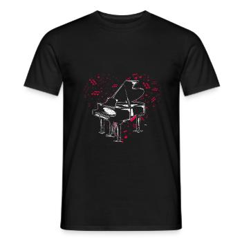 Klavier Musikinstrument - Männer T-Shirt - Schwarz - Vorne - AI Model Male 178 light (178cm)