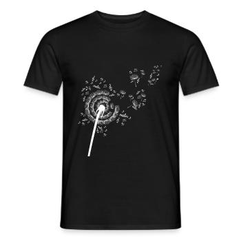 Violin Pusteblume - Men's T-Shirt - black - Front - AI Model Male 178 light (178cm)