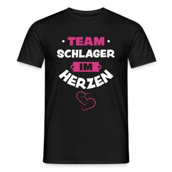Schlager - Männer T-Shirt - Schwarz - Vorne - AI Model Male 178 light (178cm)