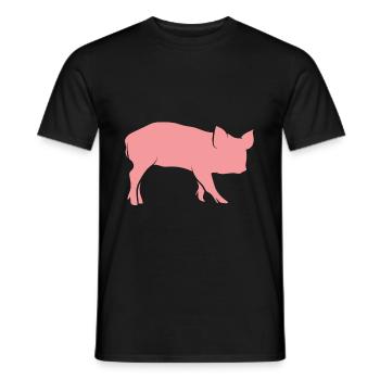 Schwein Ferkel - Männer T-Shirt - Schwarz - Vorne - AI Model Male 178 light (178cm)